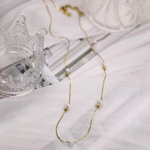 18K Gold Plated Freshwater pearl Necklace / Satellite Pearl Necklace